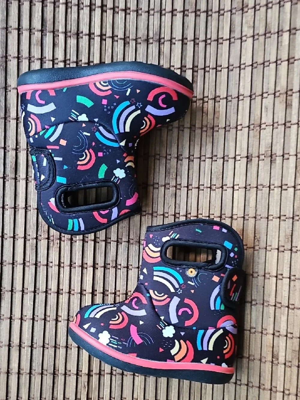 Baby Bogs R-Fun Raindbow Kids Black Rainbow Rain & Snow Bloom Boots AJ